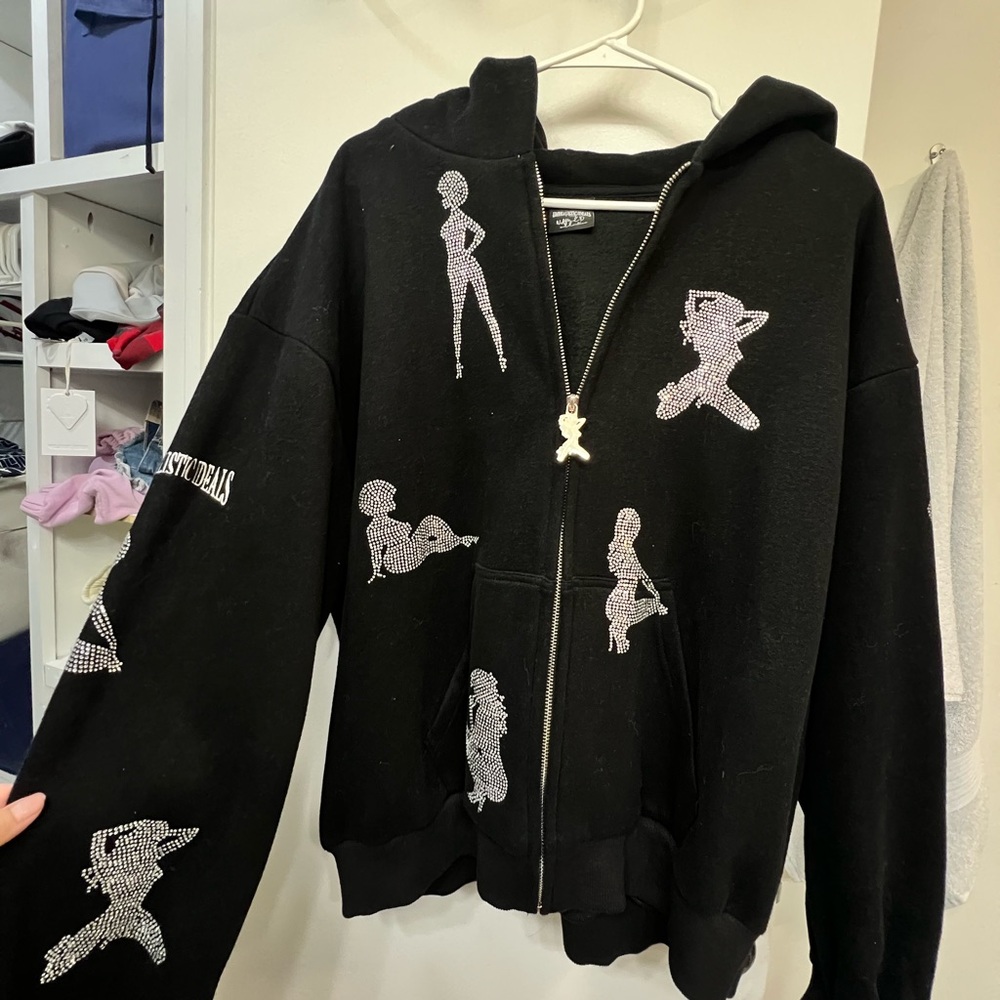Super cute black zip up- Size S/M- New- Worn once (brand- Named collective)